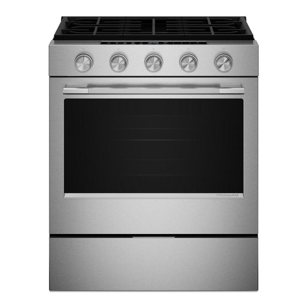 Kitchenaid KSGS430SPS 5.0 Cu. Ft. Smart Slide-in Gas Range with Convection Cooking Modes and Steam Bake Mode