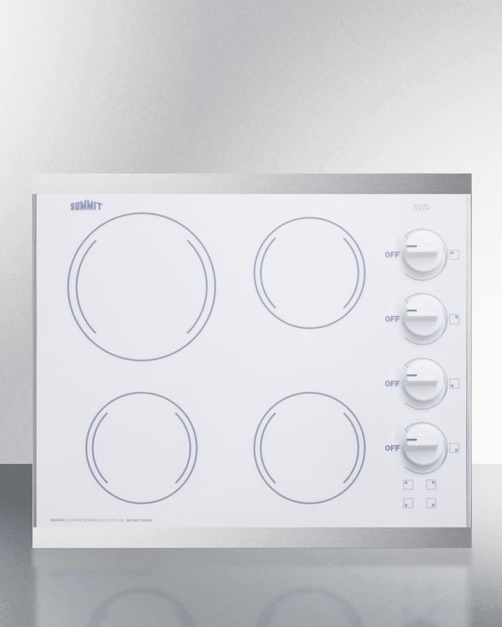 Summit 24" Wide 230v 4-burner Radiant Cooktop