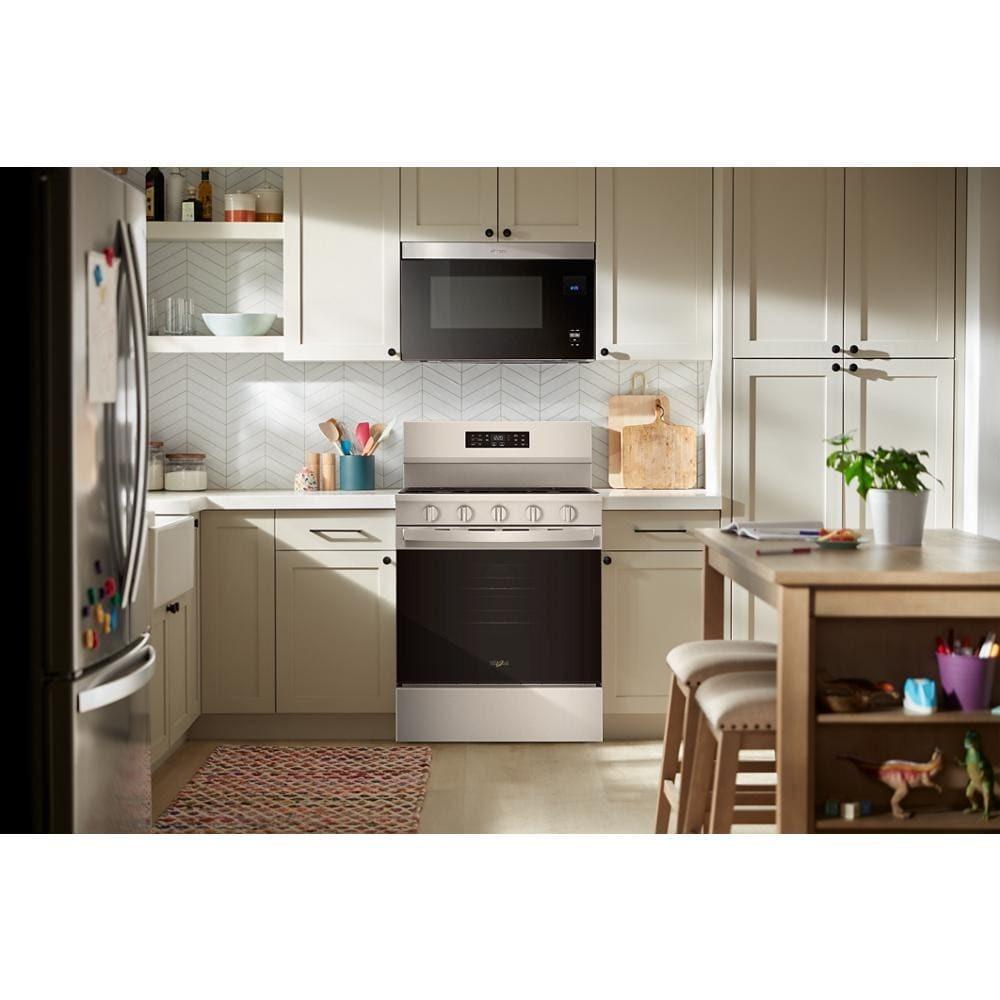 Whirlpool WFGS5730SB 30-inch Gas Range with Air Cooking Technology and EZ-2-Lift™ Hinged Grates