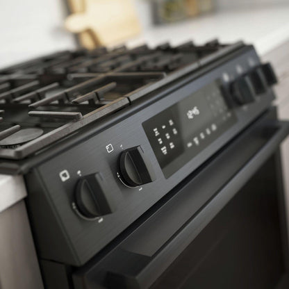 Bosch HGI8046UC 800 Series, Gas slide-in range, 30'', Black stainless steel