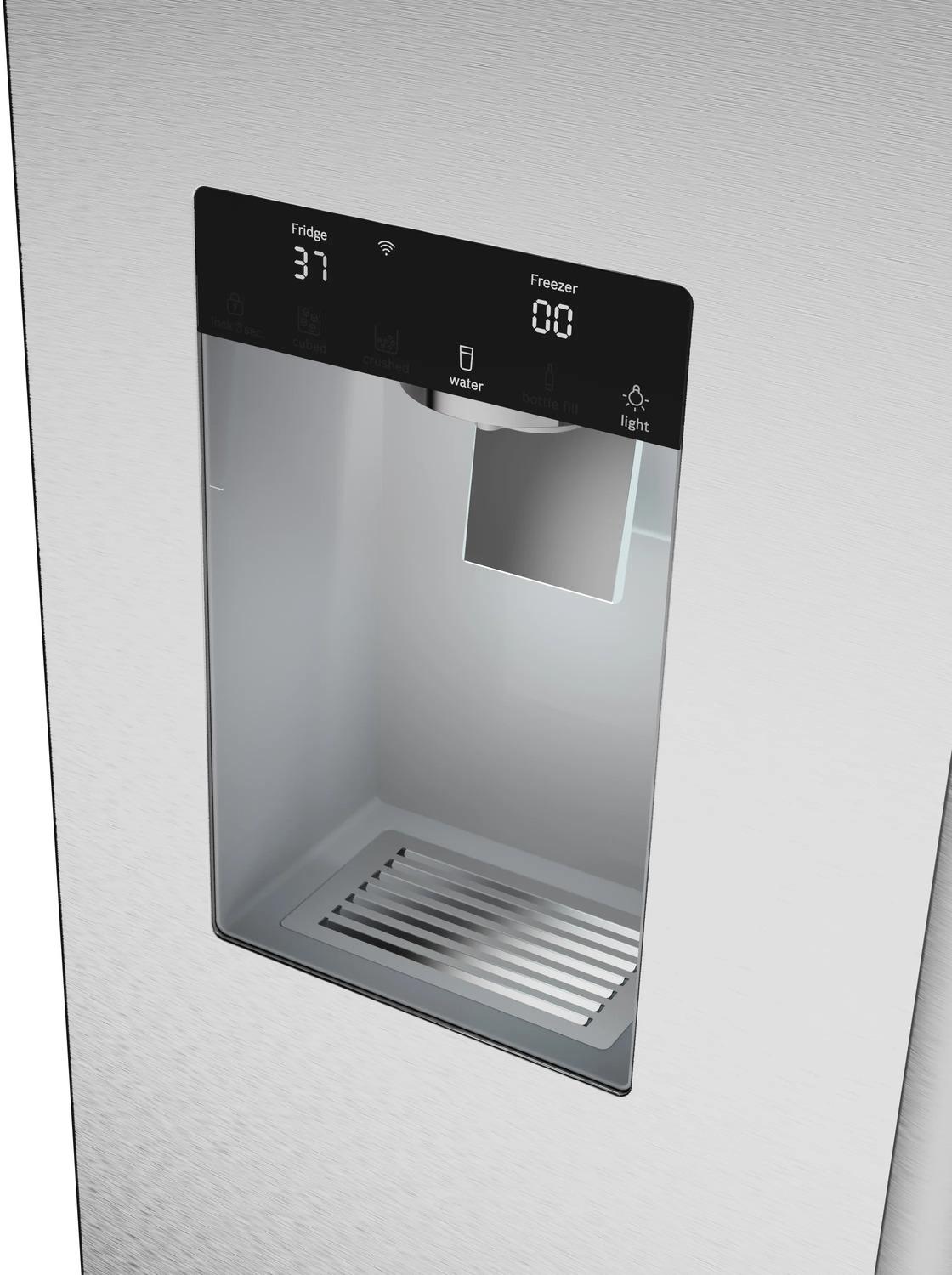 Bosch B36FD52SNS 500 Series, French Door Bottom freezer, multi door, 36'', Brushed steel (with anti-fingerprint), Total No Frost