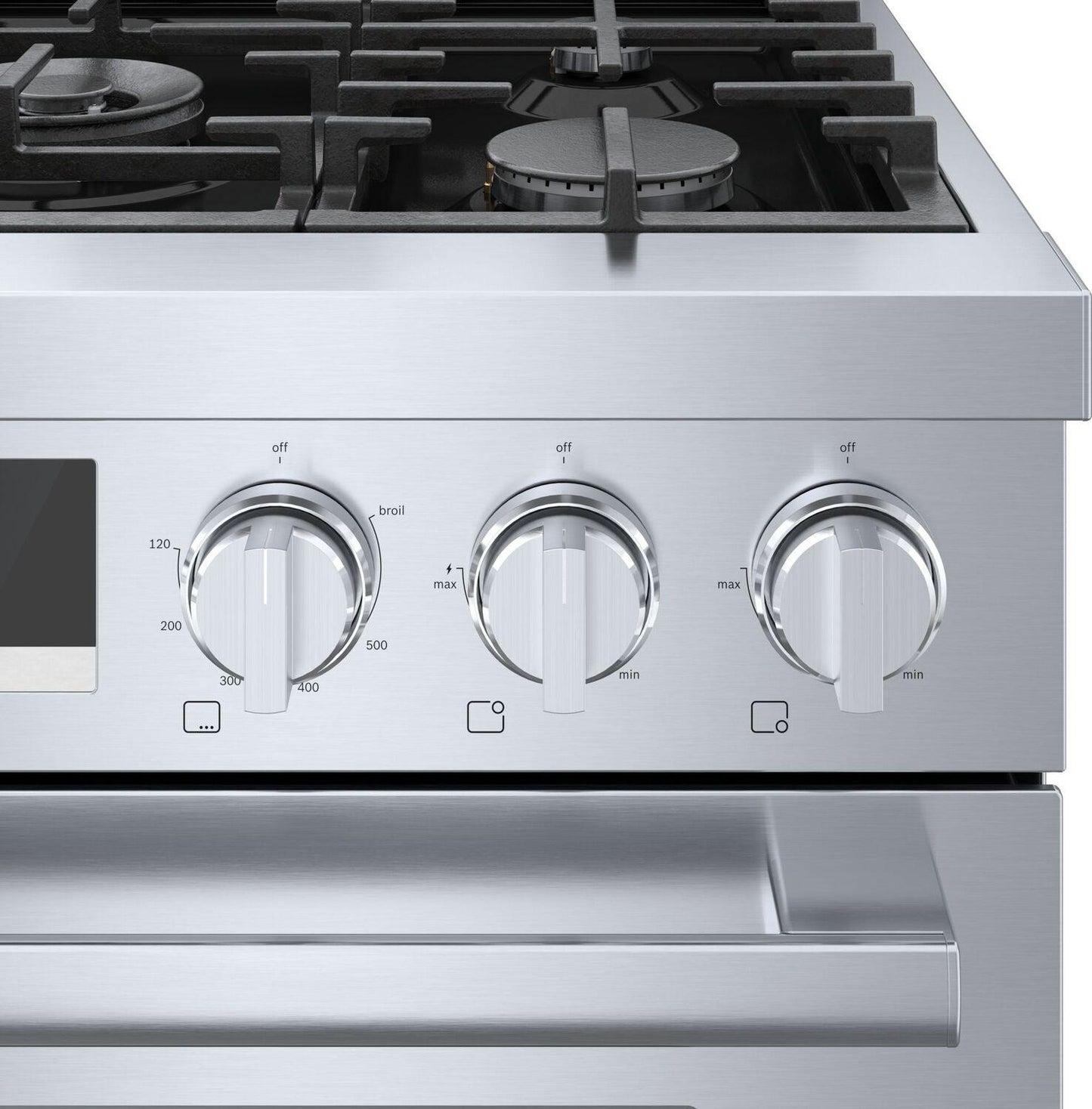Bosch HDS8055U 800 Series, Dual fuel freestanding range, 30'', Stainless steel