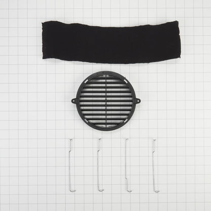 Kitchenaid W10356918 30" Range Hood Recirculation Kit with (1) charcoal filter, (1) black vent cover and (4) mounting brackets