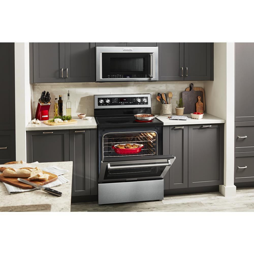 Kitchenaid KFEG504KPS 30-Inch 5 Element Electric Convection Range with PrintShield™ Finish