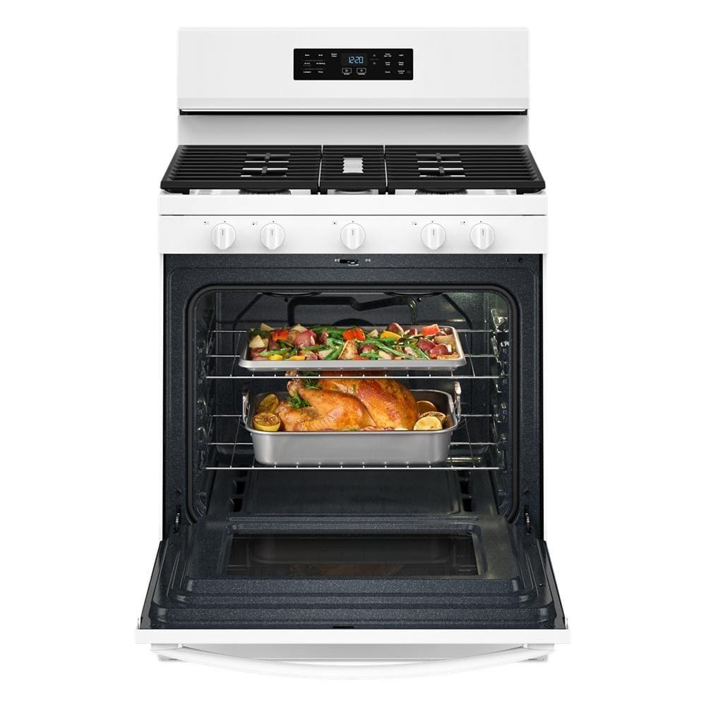 Whirlpool WFGS4530SW 30-inch Gas Range with Air Cooking Technology and Steam Clean