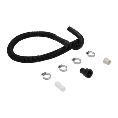 Maytag 40922 4' Black flexible washer drain hose extension kit with rubber U-nozzle, reducer couplings & clamps - 1 pack