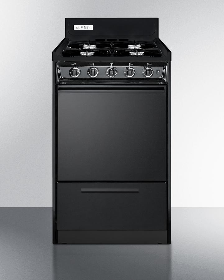 Summit TNM1107C 20" Wide Gas Range, Open Burners