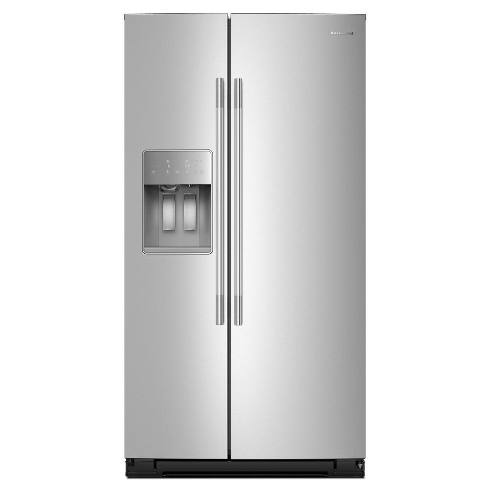 Kitchenaid KRSC536RPS 20.8 Cu. Ft. Counter-Depth Side-by-Side Refrigerator with Exterior Ice and Water Dispenser in PrintShield™ Finish