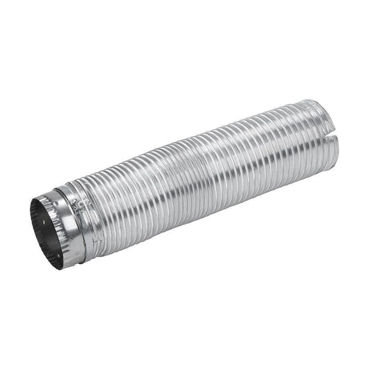 Whirlpool 4396009RP 5' Dryer Exhaust Duct of snap-lock metal, with 1 male fitting and 1 female fitting for standard 4" exhaust openings
