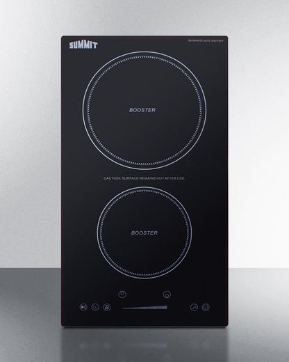 Summit SINCH230V2B 12" Wide 208-240v 2-zone Induction Cooktop With Safety Shutoff