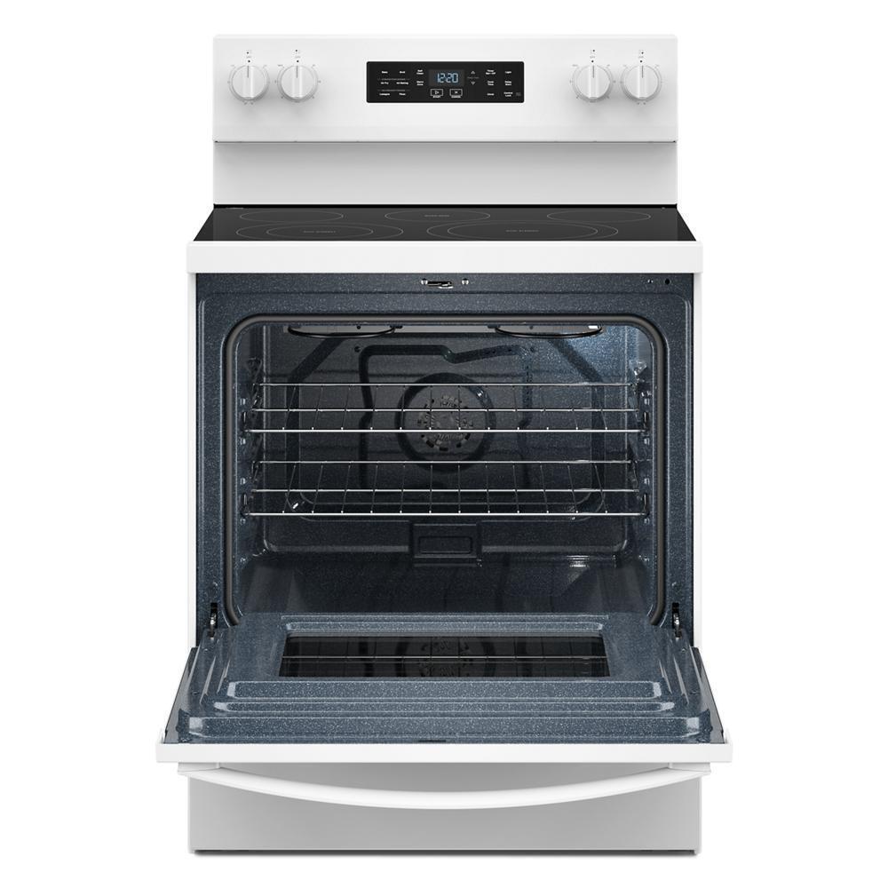 Whirlpool WFES5730SW 30-inch Electric Range with Air Cooking Technology
