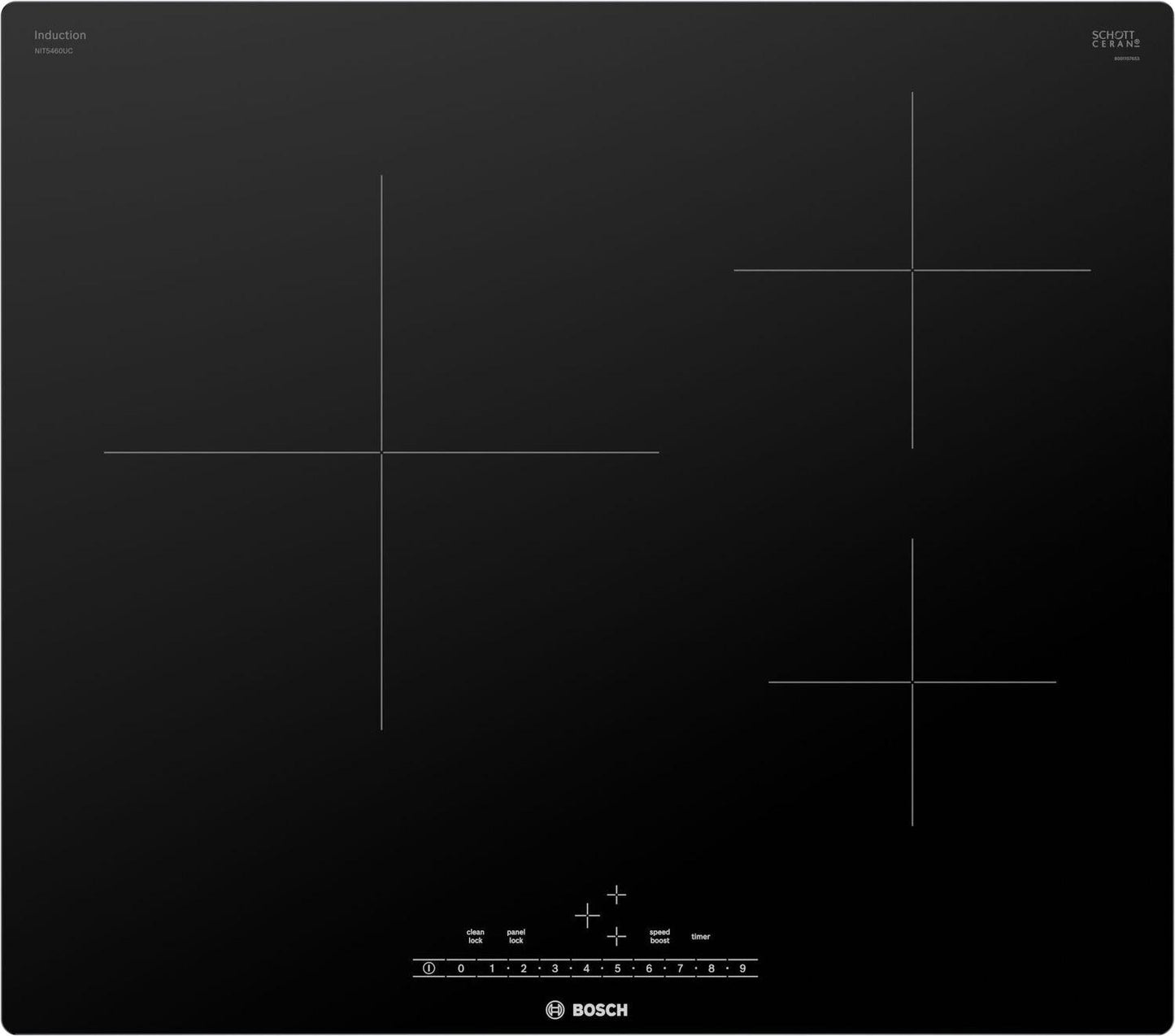 Bosch NIT5460UC 500 Series Induction Cooktop 24" Black, Without Frame