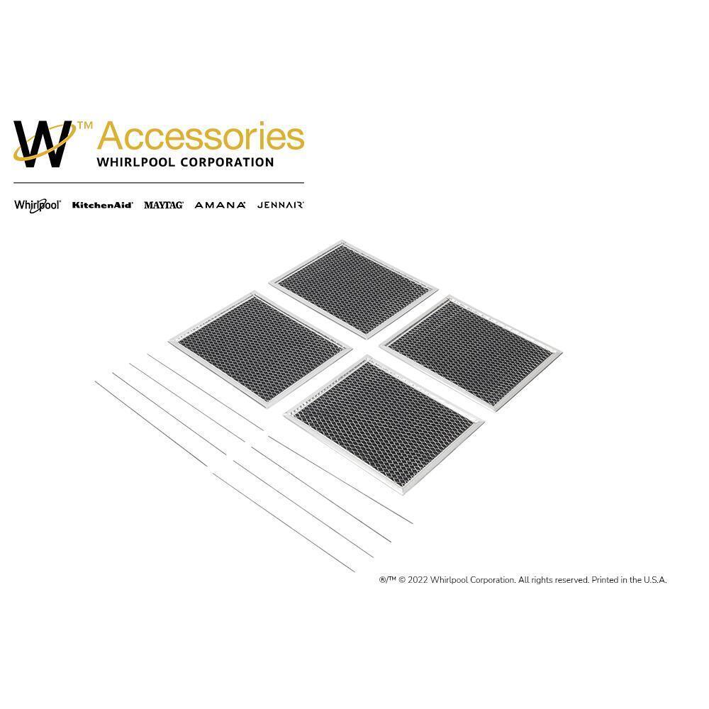 Kitchenaid W11430921 Charcoal Range Hood Recirculation Filter with Clips - Black