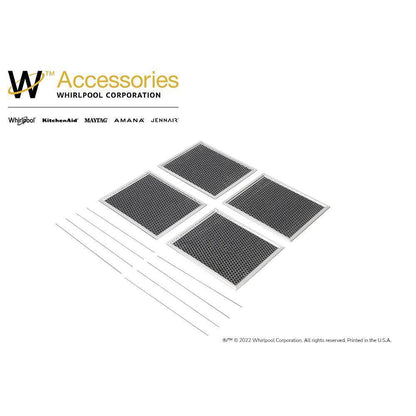Kitchenaid W11430921 Charcoal Range Hood Recirculation Filter with Clips - Black