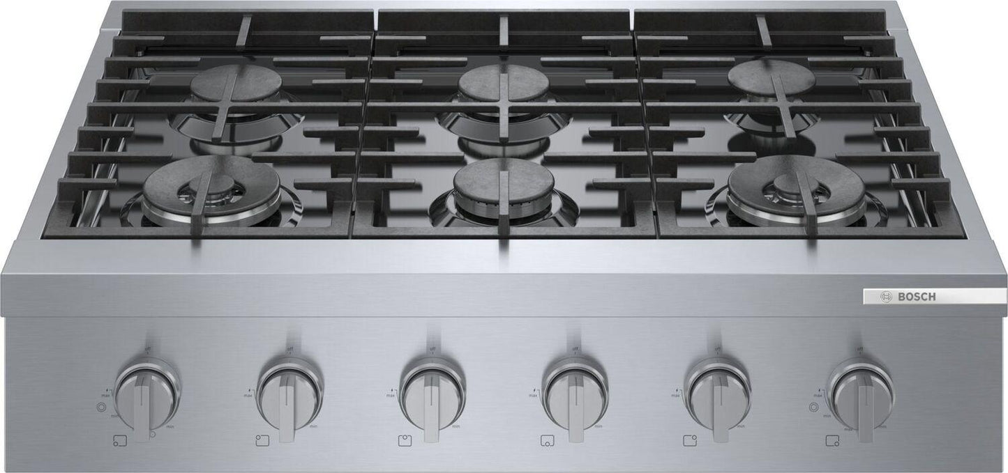 Bosch RGM8658UC 800 Series, Professional Rangetop, 36 ", Stainless steel