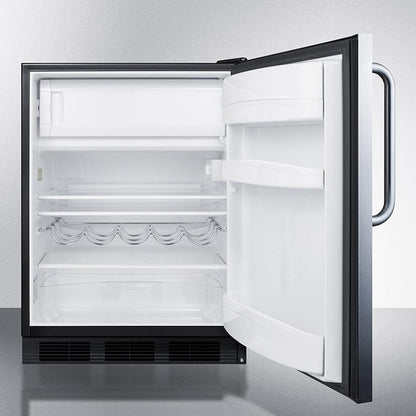 Summit CT663BKBISSTB 24" Wide Built-in Refrigerator-freezer