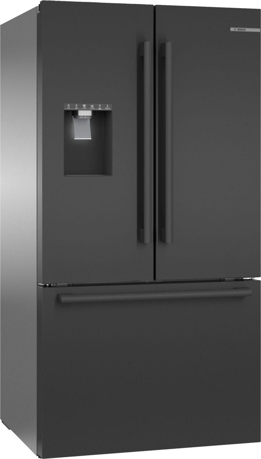 Bosch 500 Series French Door Bottom Mount Refrigerator 36" Brushed steel anti-fingerprint, Black stainless steel B36FD50SNB