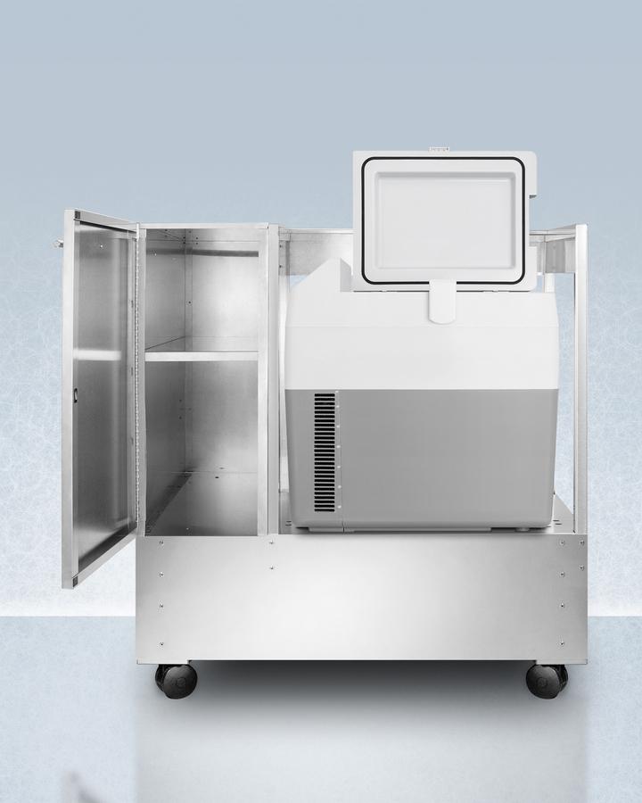 Summit SPRF36CART Stainless Steel Cart With Portable Refrigerator/freezer