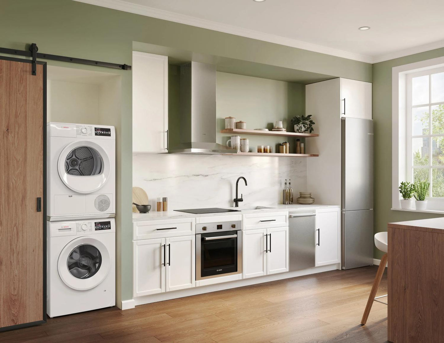 Bosch WPA12100UC 300 Series, condenser tumble dryer, White
