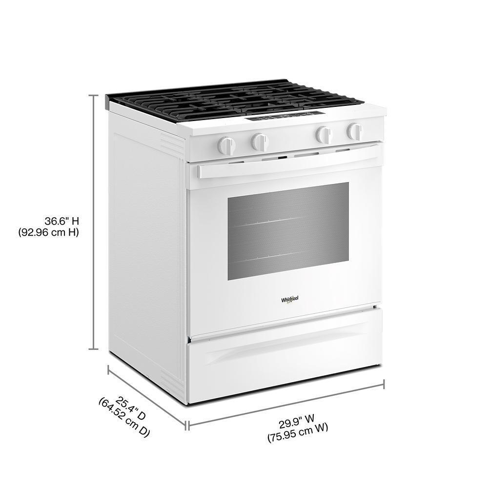 Whirlpool WSGS4530TW 30-inch Gas Smart Range with Air Cooking Technology and Steam Clean