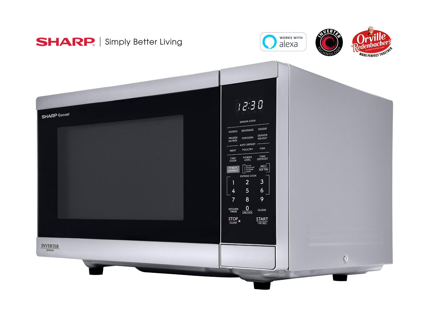 SMC1469KS Sharp 1.4 cu. ft. 1100W Smart Stainless Steel Microwave Oven with Inverter Technology