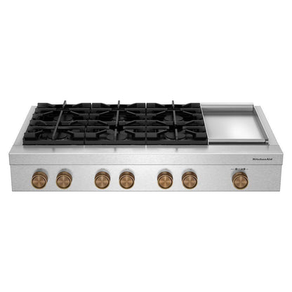 KCGK948TSS KitchenAid® 48-inch 6-Burner Gas Commercial-Style Rangetop with Griddle