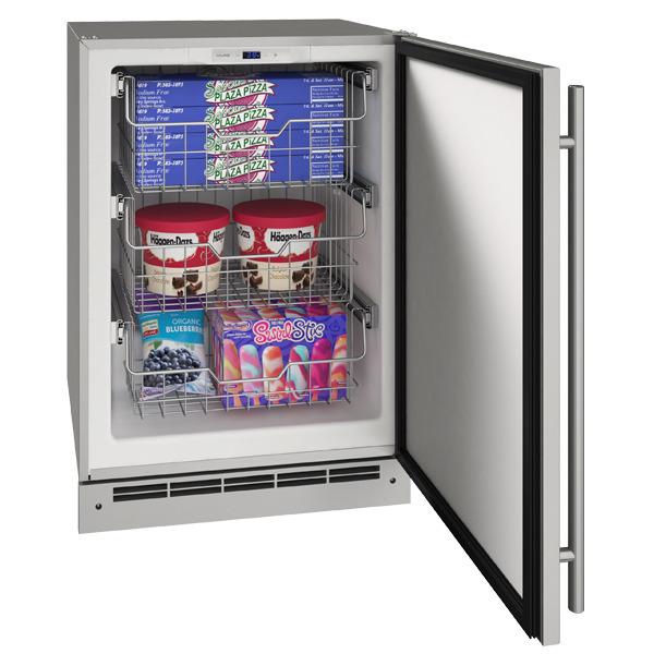 U-Line 24" Convertible Freezer With Stainless Solid Finish (115 V/60 Hz Volts /60 Hz Hz)