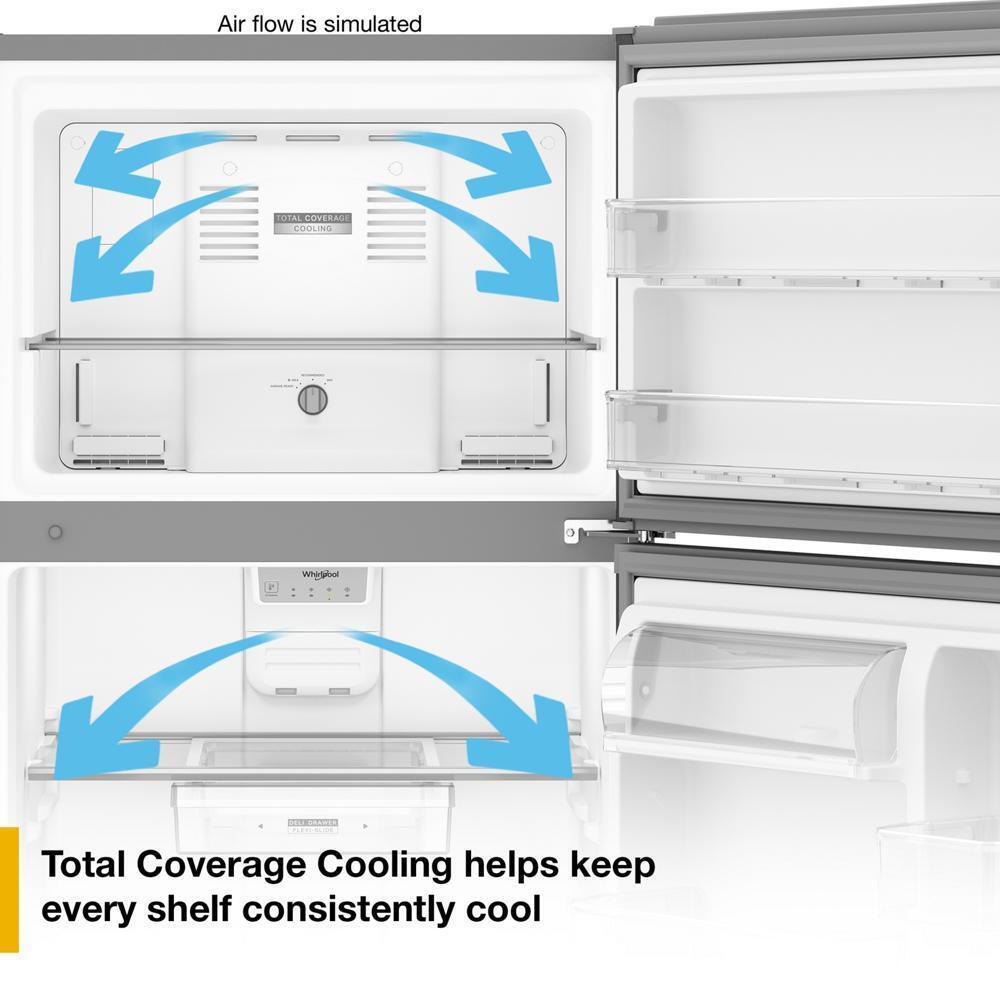 WRTX7419ST Whirlpool® 30-inch Wide Top Freezer Refrigerator with Total Coverage Cooling- 19 Cu. Ft.