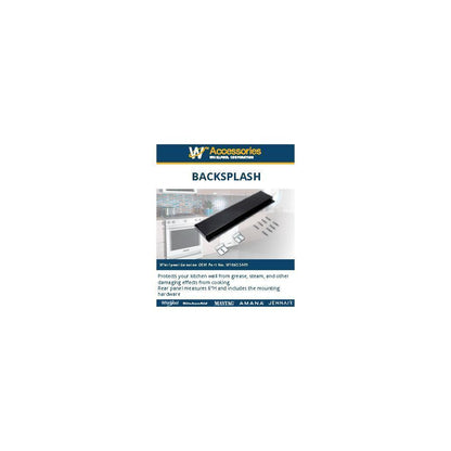 Whirlpool W10655449 Slide-in Range Backsplash, Black, Size: 6" H