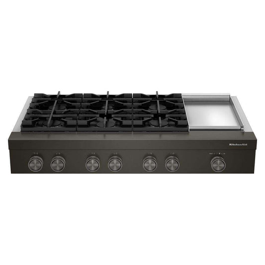 KCGK948TBE KitchenAid® 48-inch 6-Burner Gas Commercial-Style Rangetop with Griddle
