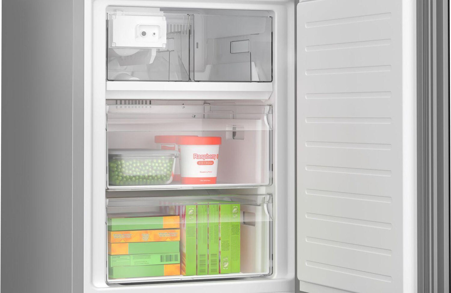 Bosch B24CB80ESB 800 Series, free-standing fridge-freezer with freezer at bottom, glass door, 24'', Black, Total No Frost
