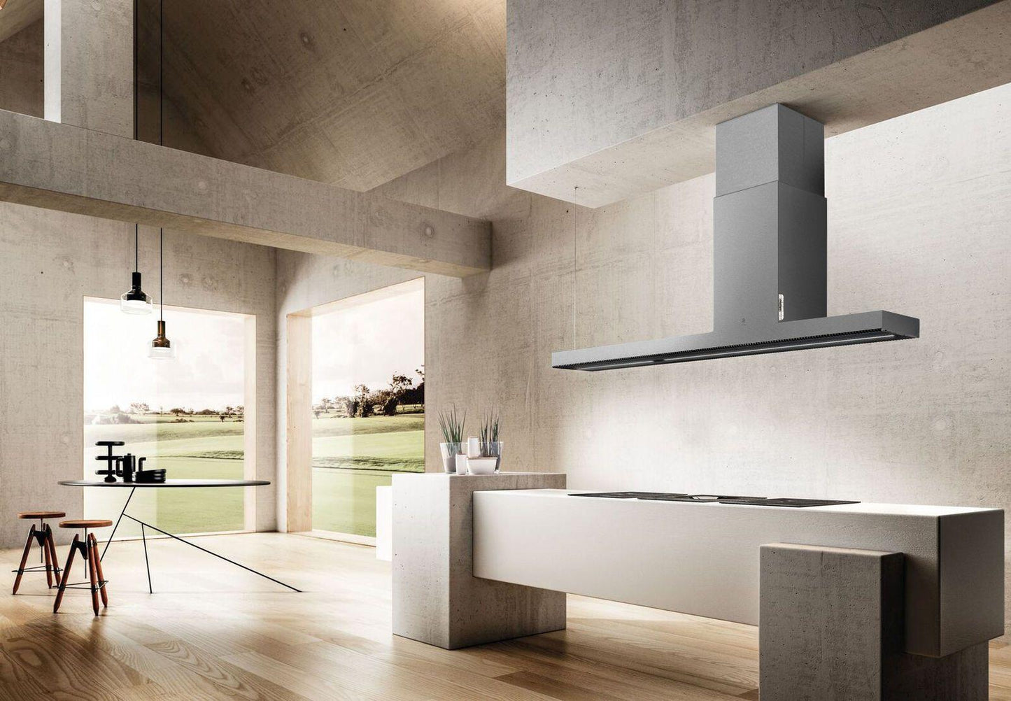 Elica EHI648BL HAIKU IS Island Range Hood 48" wide - 600CFM