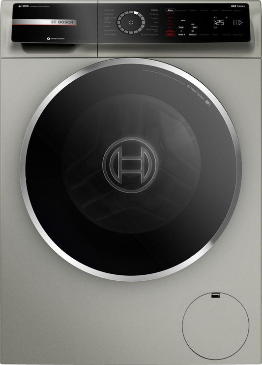 Bosch WGB246AXUC 800 Series, washing machine, frontloader fullsize, 1600 rpm, Silver inox