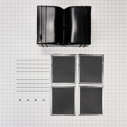 Kitchenaid W11430922 Range Hood Island Recirculation Kit with 2 Charcoal Filters, 4 Clips, and a Deflector Damper - Silver