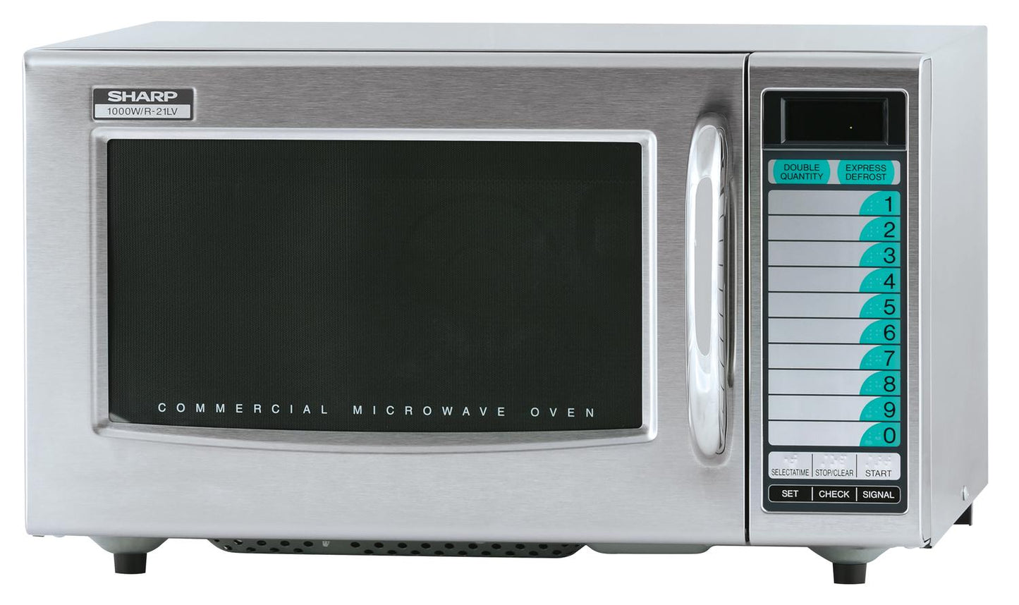 Sharp R21LVF Medium-Duty Commercial Microwave Oven with 1000 Watts