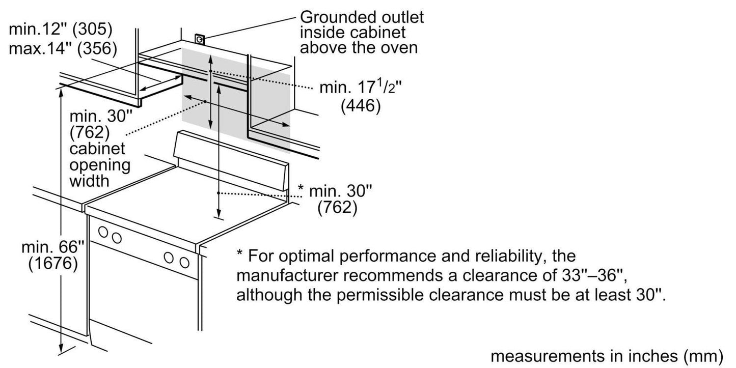 Bosch HMV5053U 500 Series, Over-The-Range Microwave, 30'', Door Hinge: left, Stainless steel
