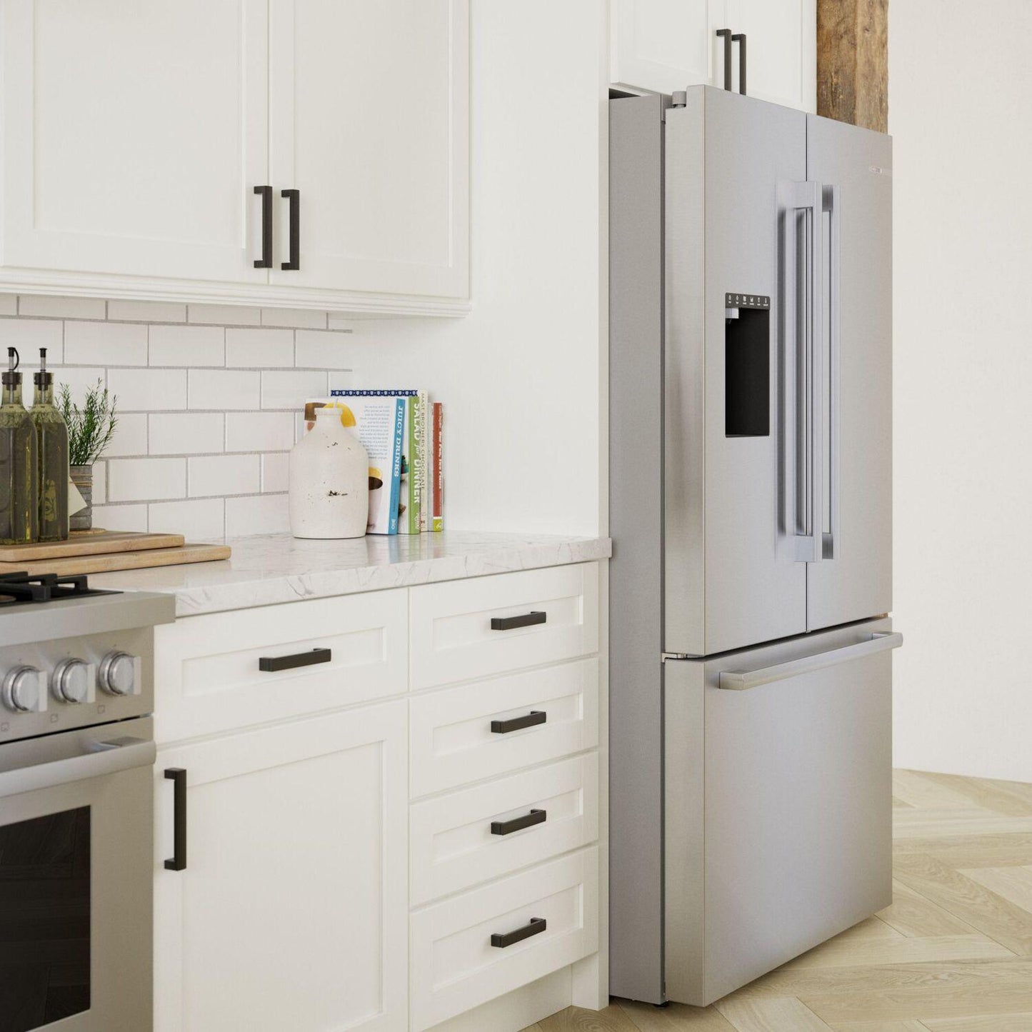 Bosch B36FD50SNS 500 Series French Door Bottom Mount Refrigerator 36" Stainless steel (with anti-fingerprint), Total No Frost