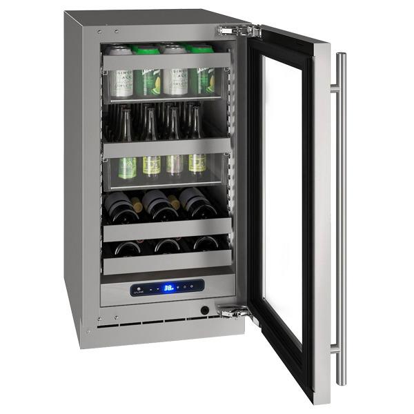 U-Line 18" Beverage Center With Stainless Frame Finish and Right-hand Hinge Door Swing (115 V/60 Hz Volts /60 Hz Hz)