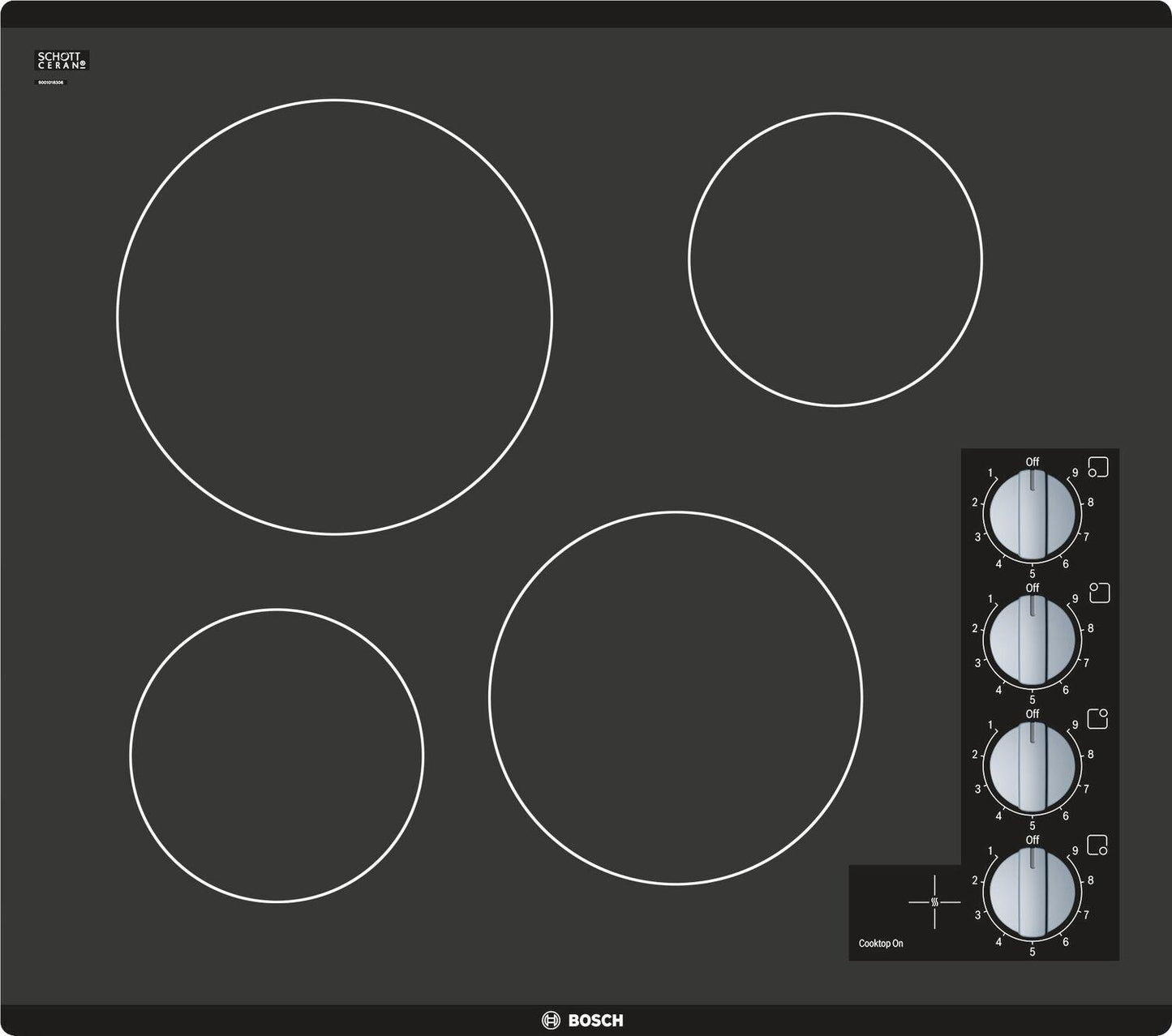 Bosch NEM5466UC 500 Series, Electric hob, 24", surface mount without frame