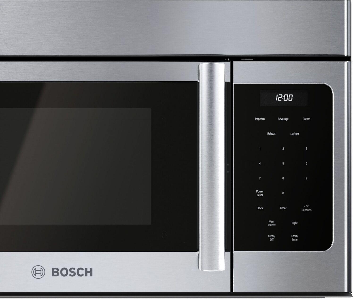 Bosch 300 Series Over-The-Range Microwave 30" Left SideOpening Door, Stainless Steel HMV3054U
