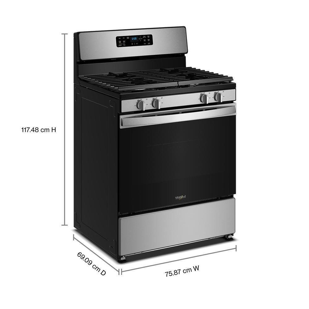 Whirlpool WFGS3030RS 30-inch Gas Range with Crispy Mode and Dishwasher Safe Grates