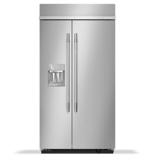 Kitchenaid KBSD742SPS 25.1 Cu. Ft. 42" Built-In Side-by-Side Refrigerator features Exterior Water and Ice Dispenser with Measured Fill