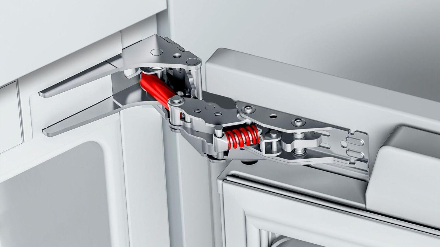 Bosch B09IB91NSP 800 Series, built-in fridge-freezer with freezer at bottom, soft close flat hinge