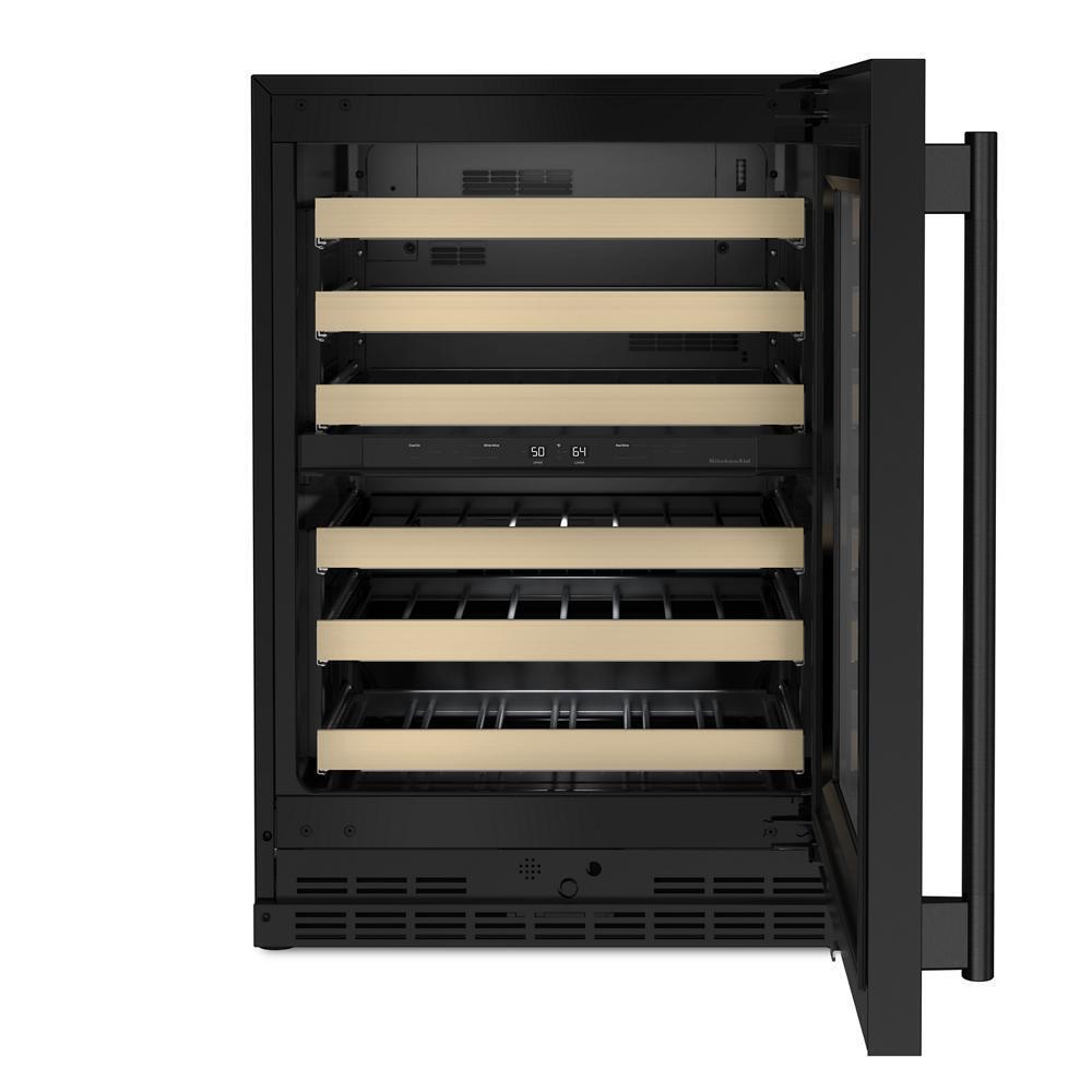 Kitchenaid KUWR524SBE 24" Undercounter Wine Cellar with Full-Extension Wood-Front Racks