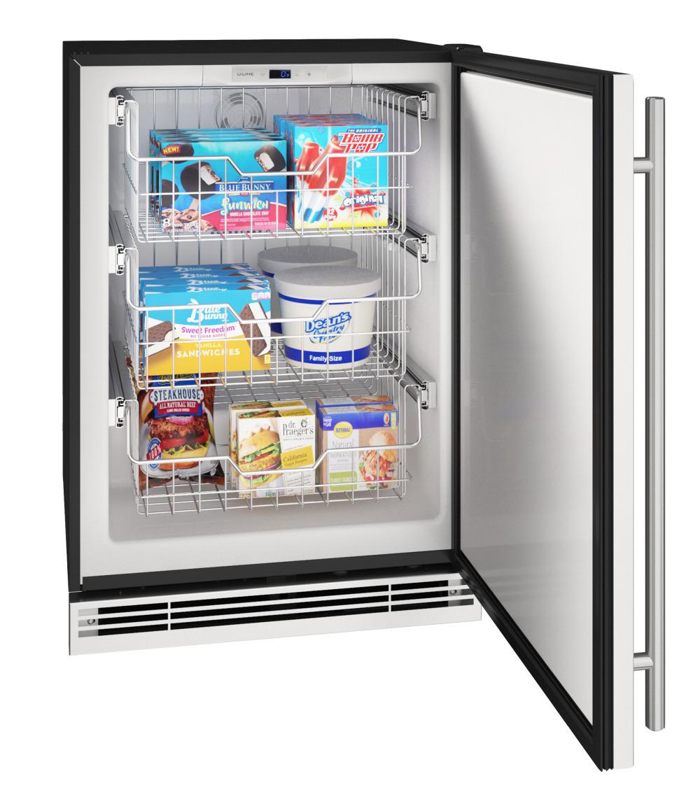 U-Line 24" Convertible Freezer With Stainless Solid Finish (115 V/60 Hz Volts /60 Hz Hz)