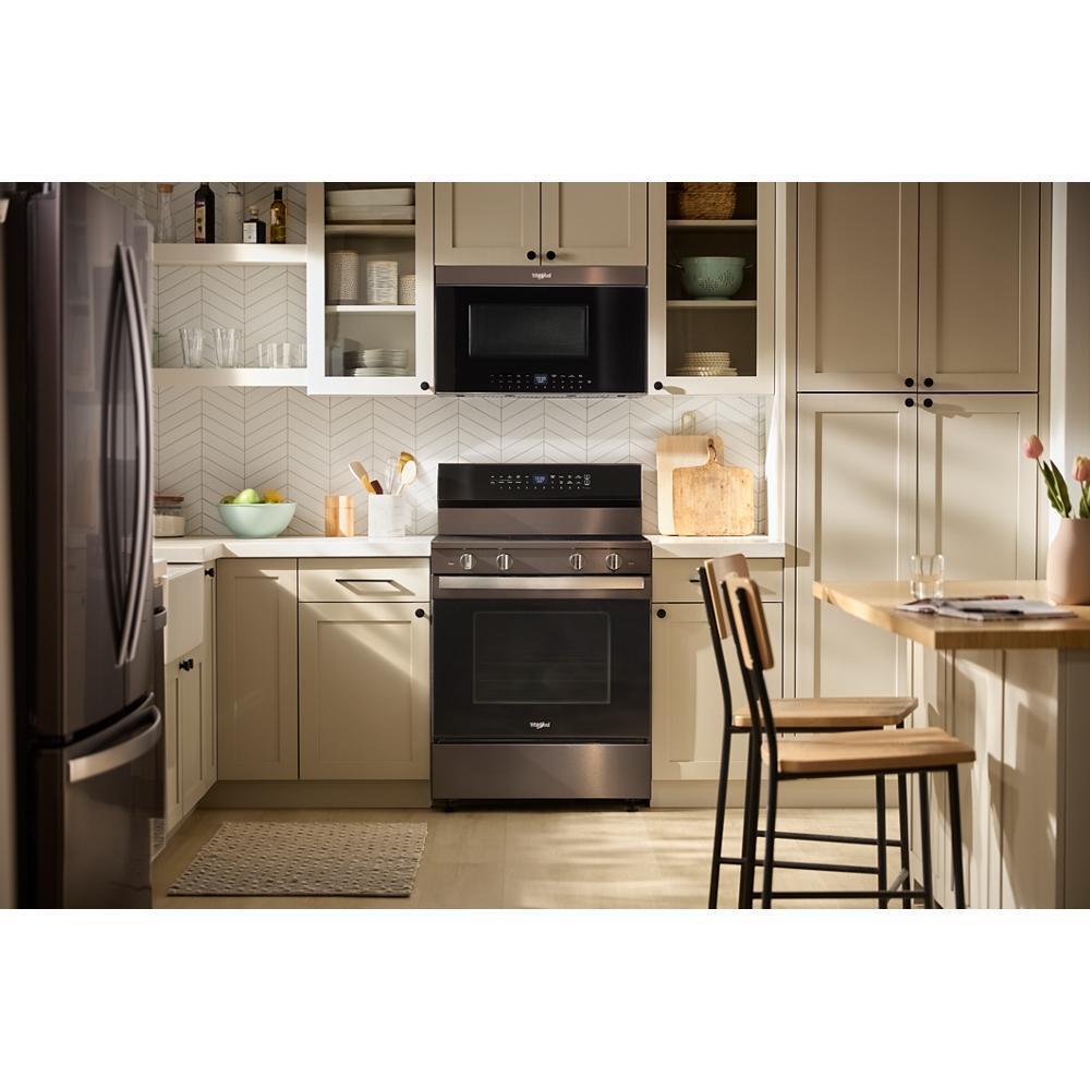 Whirlpool WFES7530RV 30-inch Electric Smart Range with Air Cooking Technology, No Preheat Air Fry, High Speed Preheat Oven, WipeClean™ Coating, and Steam/Self Clean