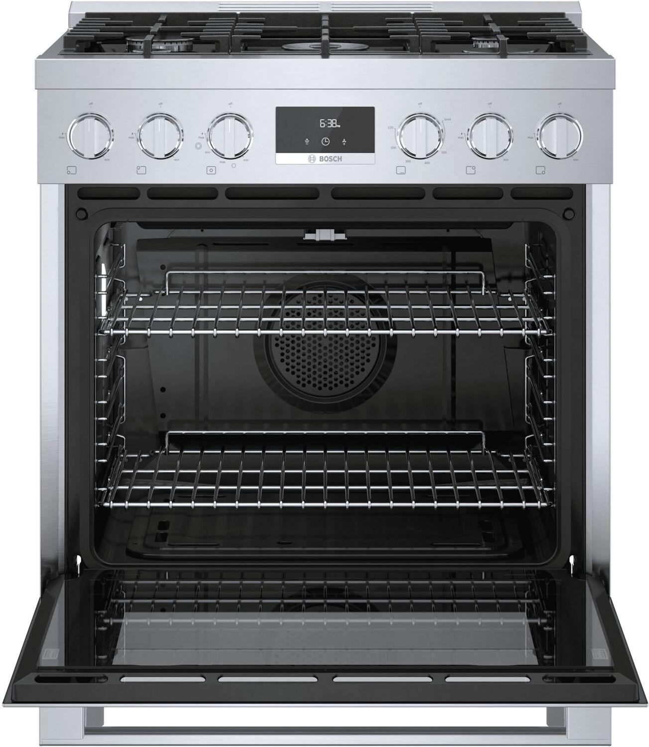 Bosch HGS8055UC 800 Series, Gas freestanding range, 30'', Stainless steel