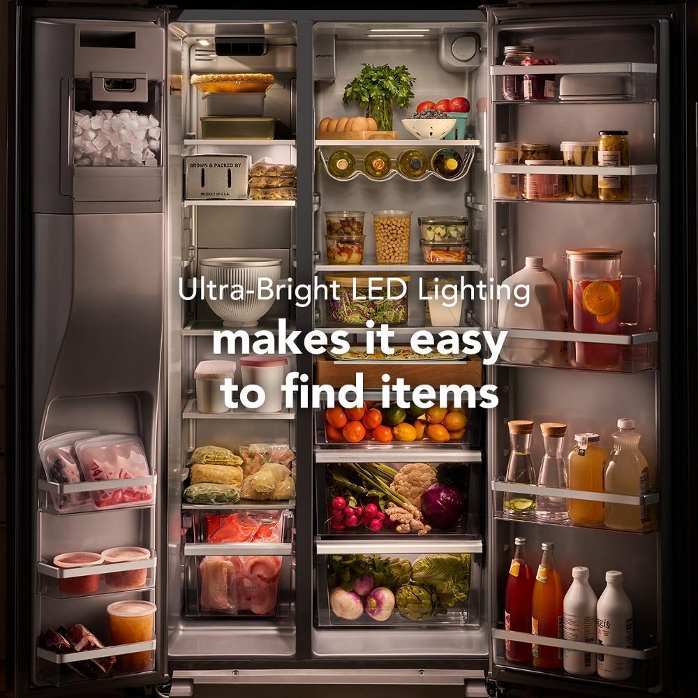 Kitchenaid KRSF336RPS 28.7 Cu. Ft. Side-by-Side Refrigerator with Exterior Ice and Water Dispenser and Removable Under-Shelf Wine Rack