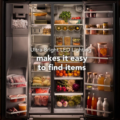 Kitchenaid KRSF336RPS 28.7 Cu. Ft. Side-by-Side Refrigerator with Exterior Ice and Water Dispenser and Removable Under-Shelf Wine Rack