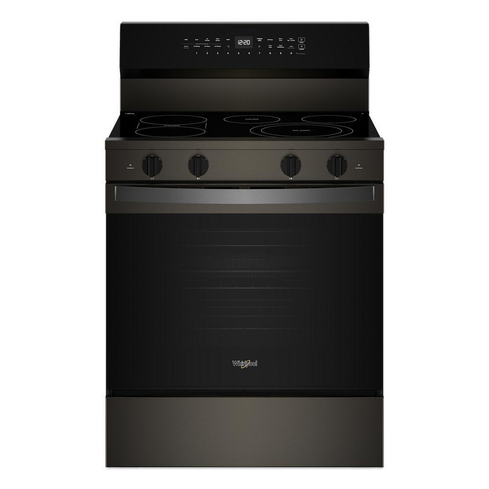 Whirlpool WFES7530RV 30-inch Electric Smart Range with Air Cooking Technology, No Preheat Air Fry, High Speed Preheat Oven, WipeClean™ Coating, and Steam/Self Clean